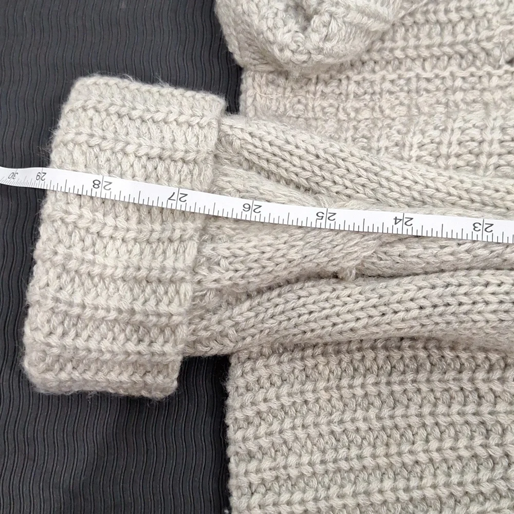 CI SONO by CAVALINI Chunky Crochet Sherpa Lined Zip Up and Button Jacket…